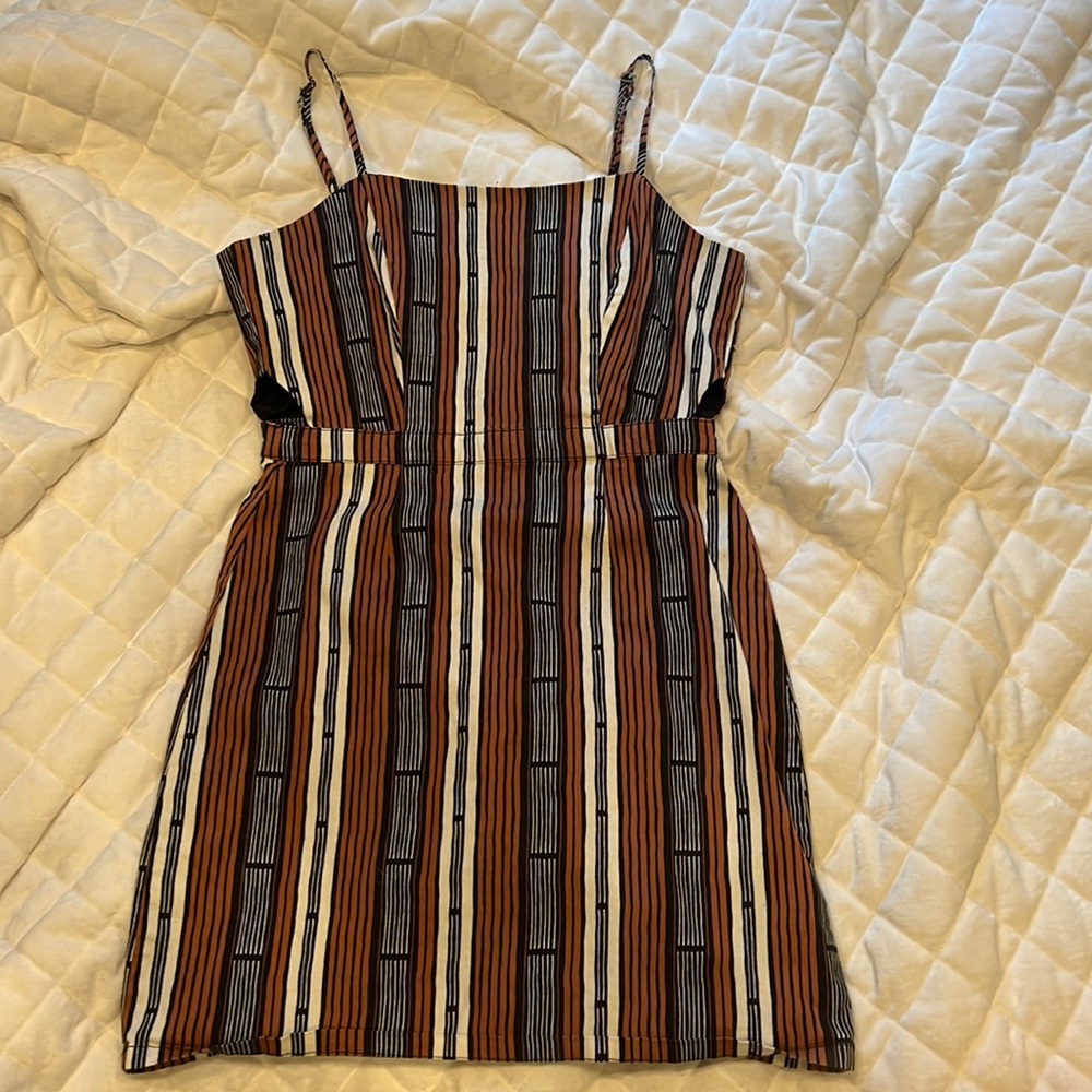 Striped brown and black Cocktail Dress